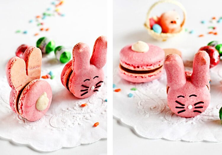 macarons shaped as bunnies