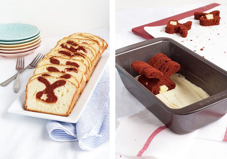 cake with bunny-shaped insides