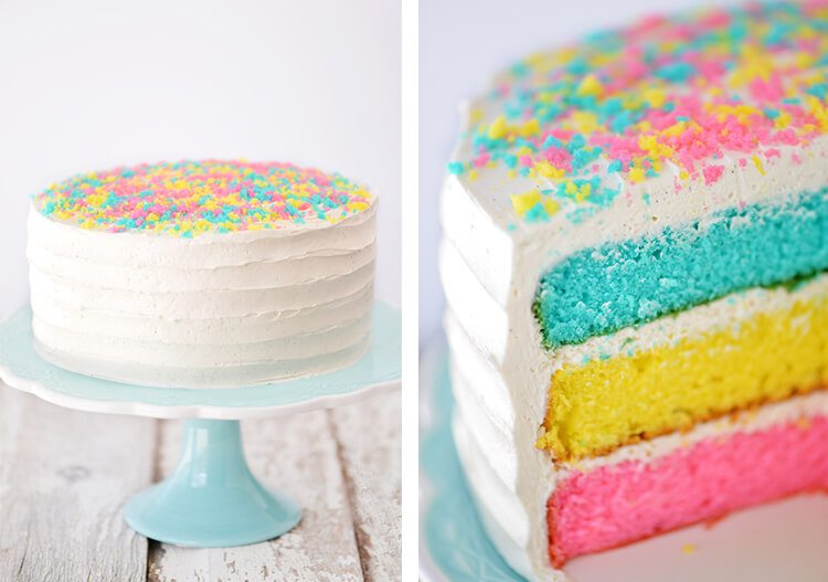 cake made in easter colors