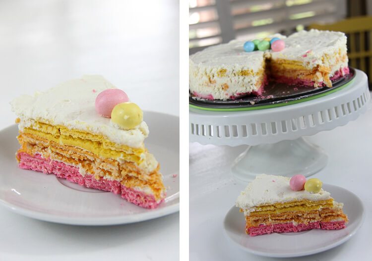 an icebox cake made with wafers