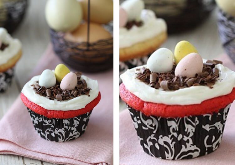 cupcakes with Easter candy
