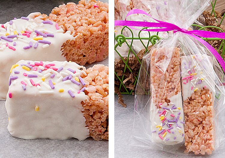 rice krispie treats with strawberry 