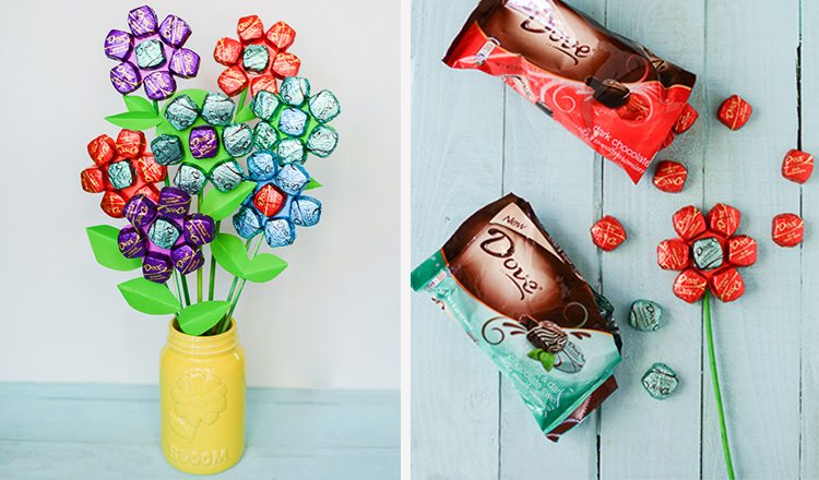 chocolates made into a bouquet