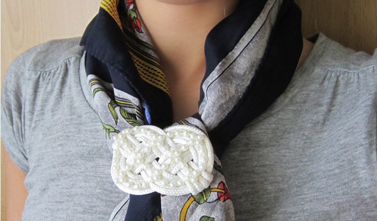 handmade brooch with pearls
