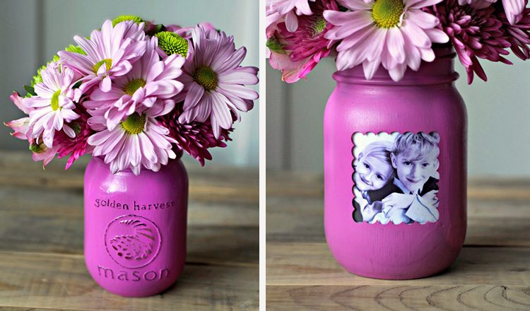 Little Child Made Paper Crafts For Mother's Day Or Birthday. Child